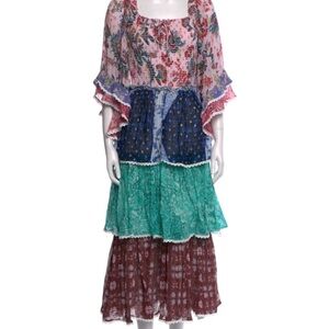 Authentic Fillyboo Floral Multicolor Bohemian Dress in Size XS